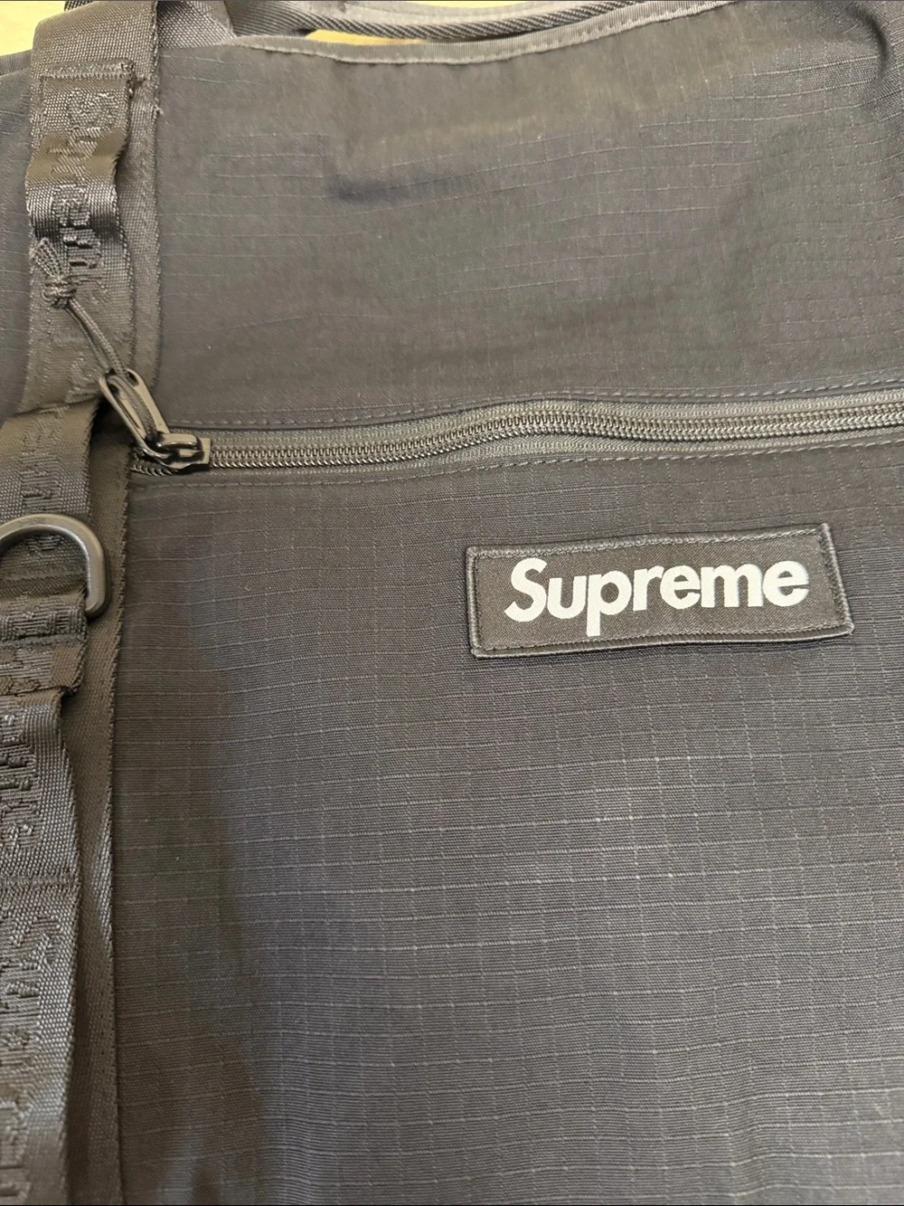 SUPREME LOGO TOTE BAG BLACK